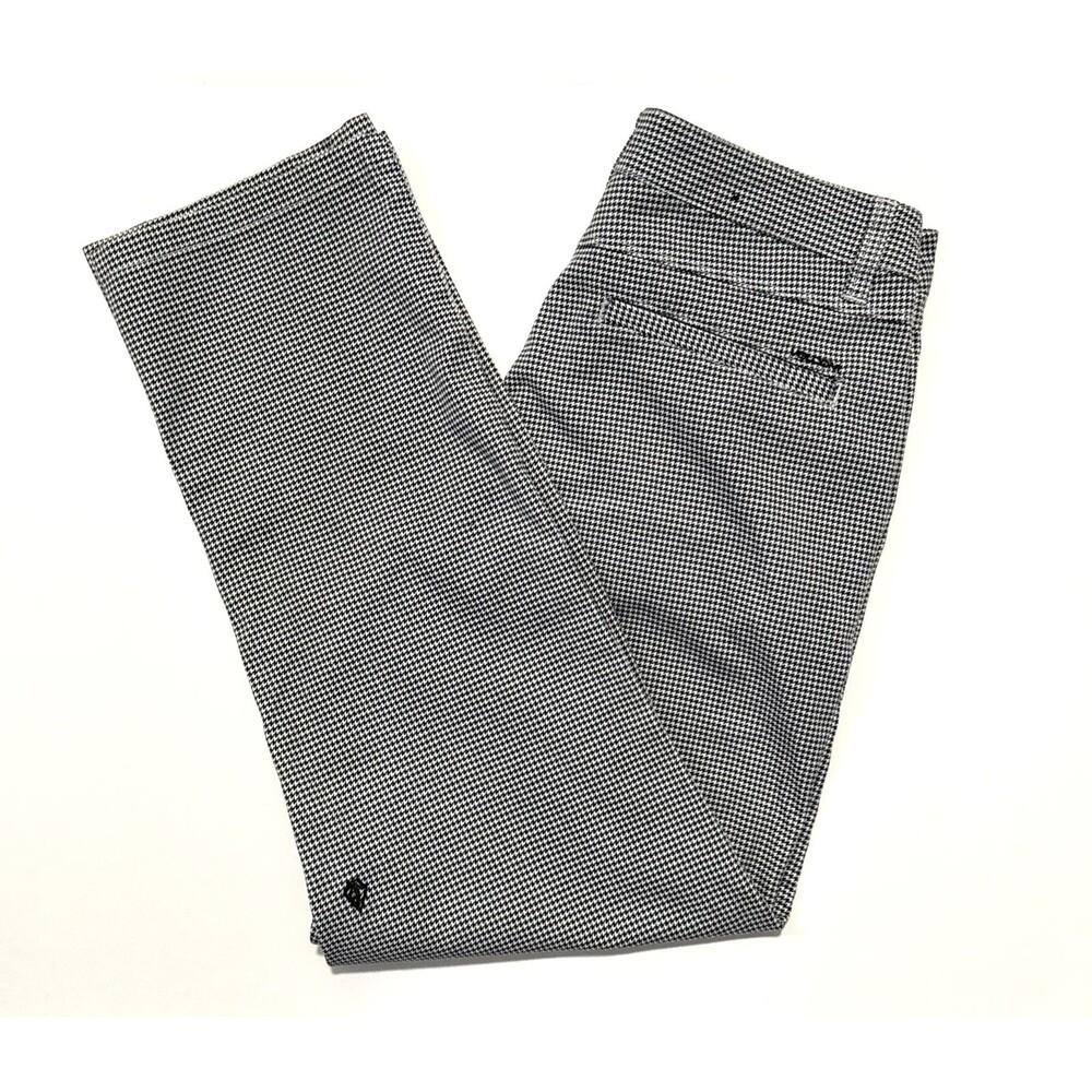 Volcom Men's Chino Golf Pants 28 Black & White Straight Houndstooth Flat Front